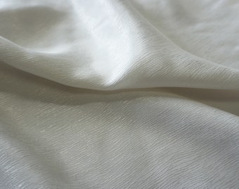 Cupro Tencel bark jacquard ivory white | PRICED PER METER