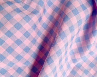 Yarn dyed cotton gingham - blue pink