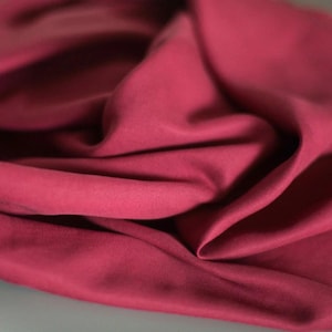 1064-21s Sanded Lenzing Tencel  twill #57 palace red