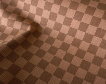 Cotton Canvas Checker board - Chocolate
