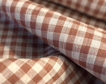 Yarn dyed Linen gingham - Brown