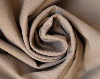 Organic Cotton Seersucker - Coco brown - indilisi