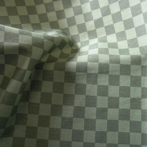 Cotton Canvas Checker board - Moss green