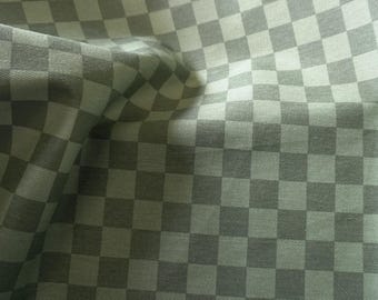 Cotton Canvas Checker board - Moss green