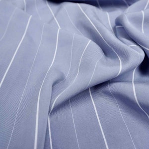 Tencel pin stripe - Blue image 8