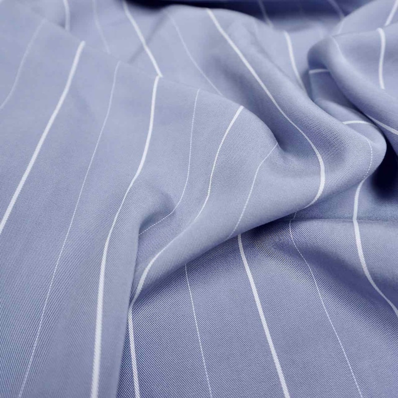 Tencel pin stripe - Blue image 8