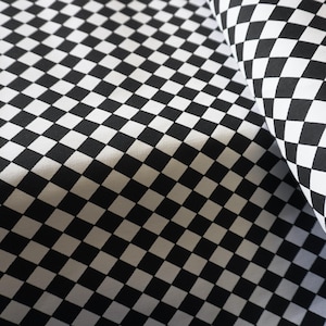 Monochrome Checkerboard Cotton Twill
