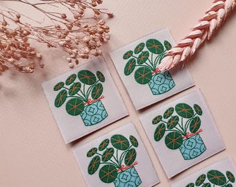 Lucky Penny Plant Embroidery Artist Labels, Pack of 6 | Sewing Labels | Garment Labels for Handmade Clothes | Sewing gifts