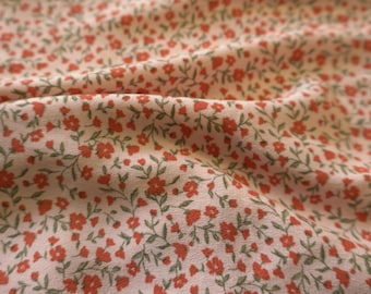 Blush Pink Ditsy Floral Tencel Crepe Fabric