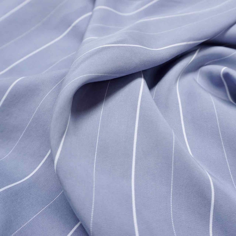 Tencel pin stripe - Blue image 7