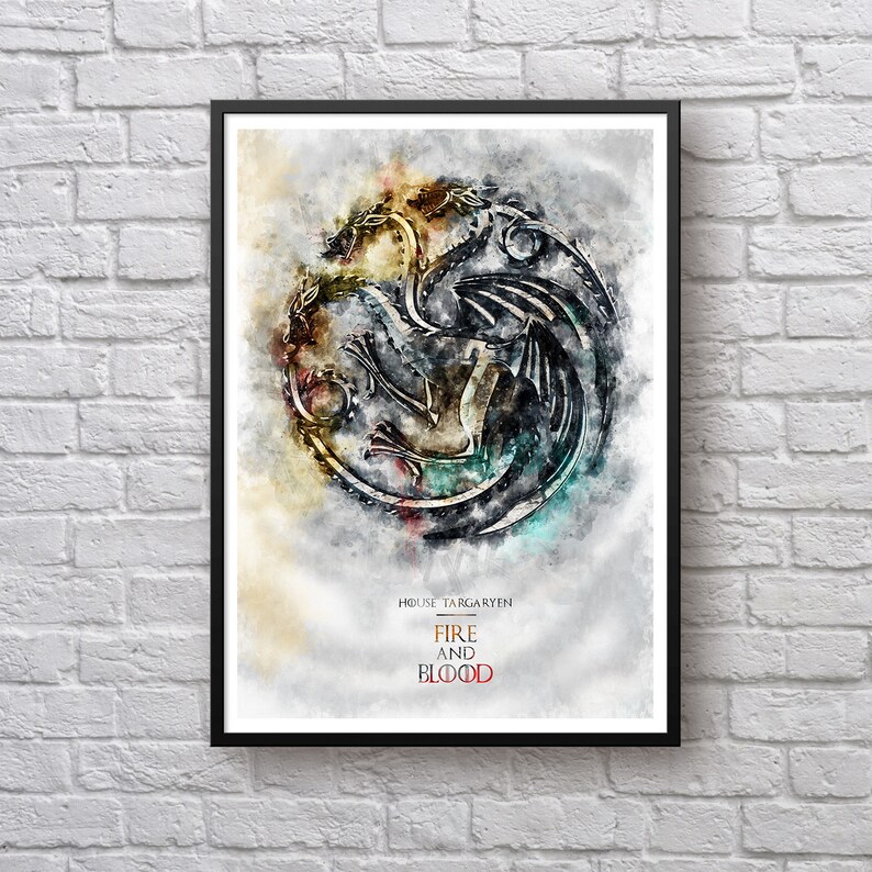 NEW Game of Thrones Wall Poster Fire /& Blood Targaryen Dragon Sigil