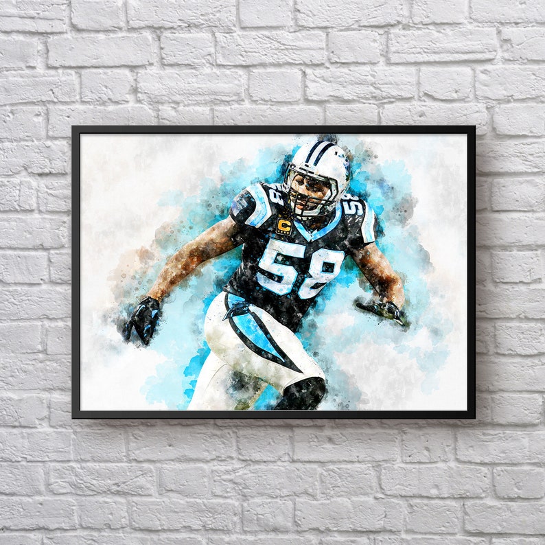 Thomas Davis Print Gift For Carolina Panthers Fan Panthers Etsy