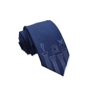 Blue/Sky Blue Necktie Ancient Greek 7.5cm