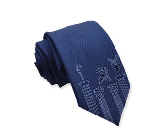 Blau/Himmelblau Krawatte Altgriechisch 7,5cm