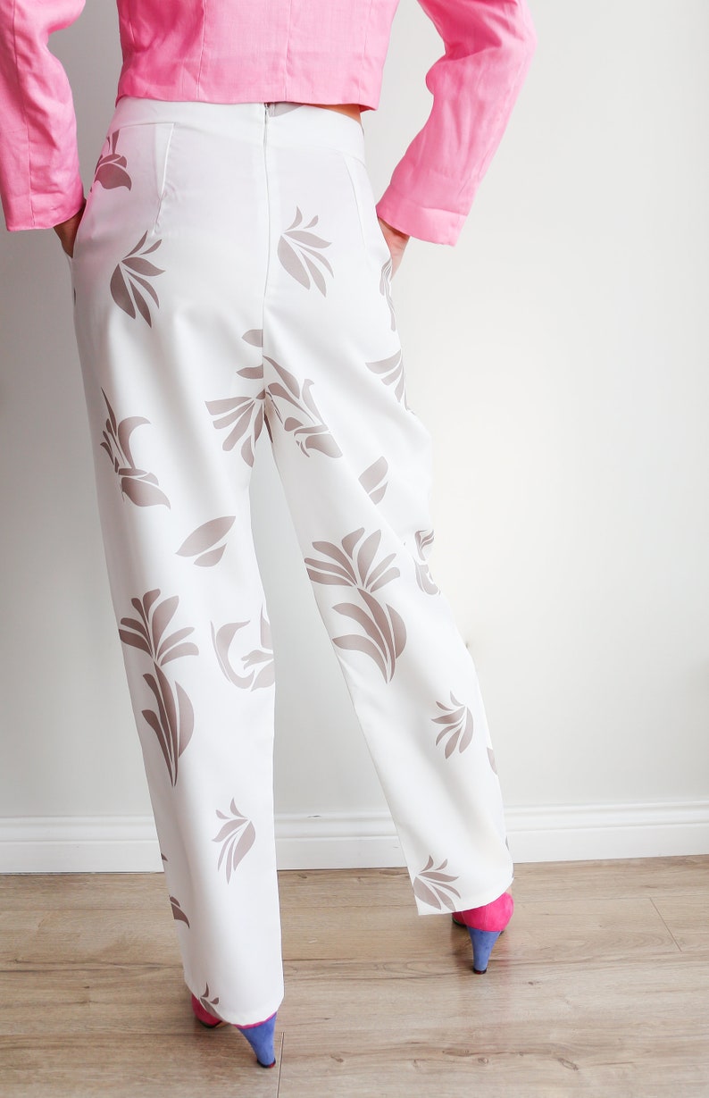 Vintage pants Vintage beige trousers Cruise style Mom pants High waist pants