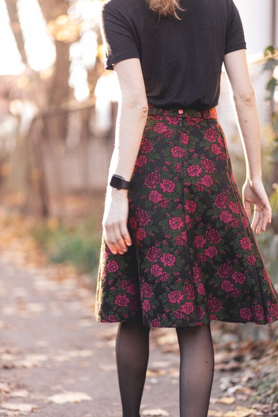 Floral midi skirt clearance wool