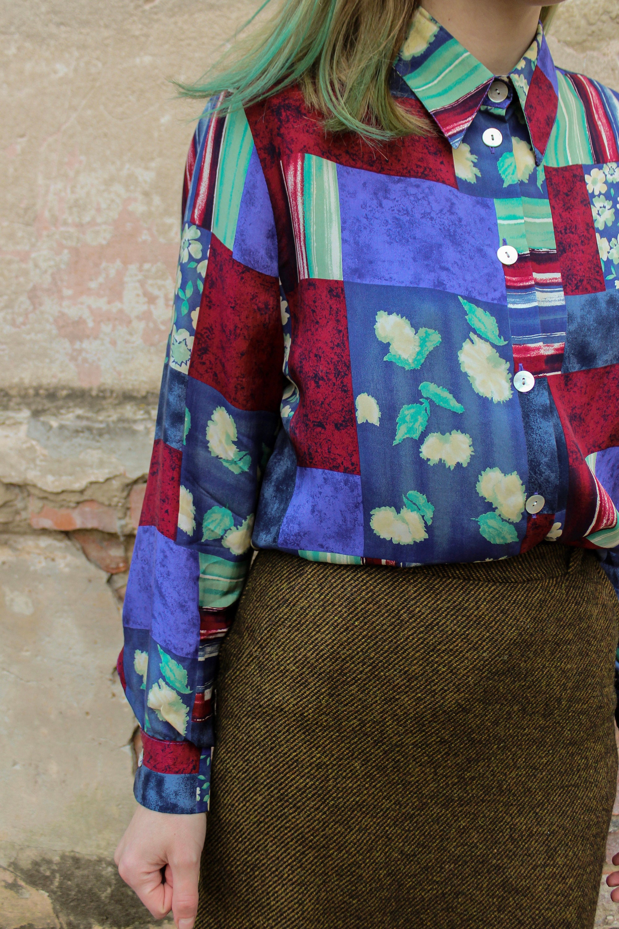 Vintage shirt Button up woman