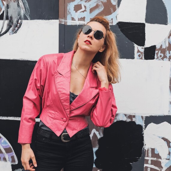 Amazing pink leather jacket / Vintage leather jack
