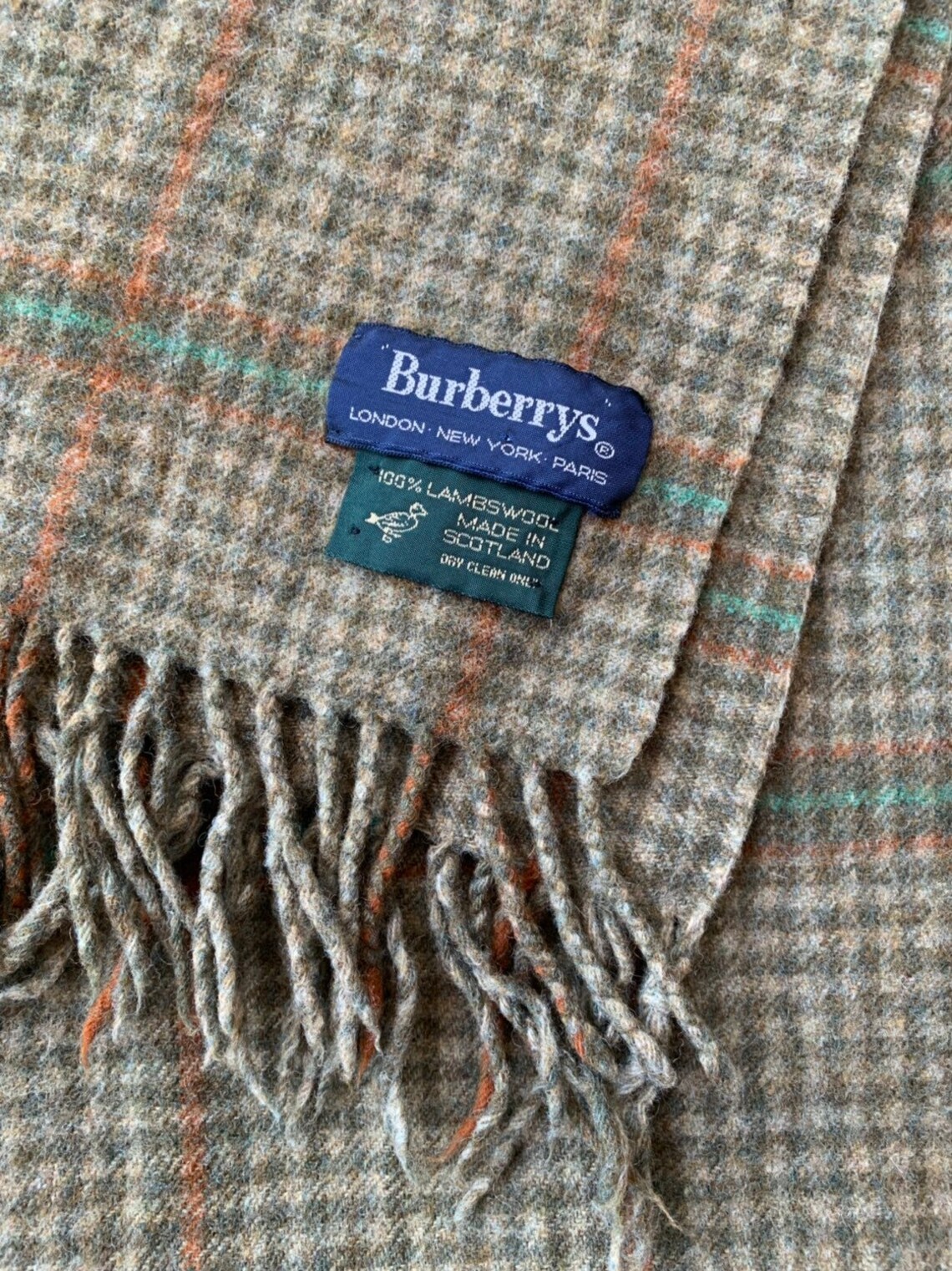 Vintage Wool Scarf Burberry Scotland Wool Scarves Tartan | Etsy