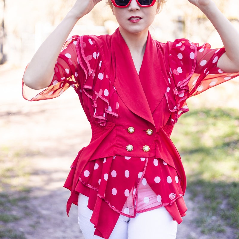 2230 Red Polka Dot Blouse