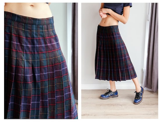 Kilt skirt tartan plaid kilt skirt ladies plaid skirt British wool skirt vintage skirt Kilt skirt tartan plaid kilt skirt ladies plaid skirt British wool skirt vintage skirt