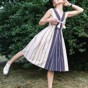 Vintage Polka Dot Cotton Dress with Bow