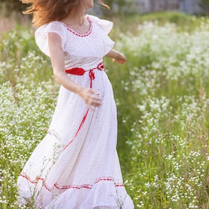 Vintage White Sheer Maxi Dress - Perfect for Fairytale Prom or Wedding