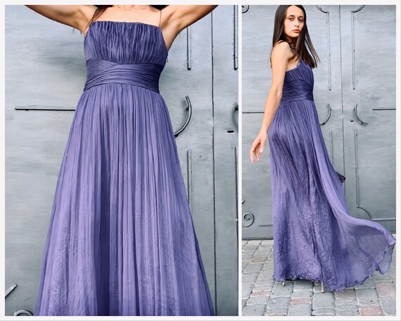 Vintage dress Vintage silk dress 100% silk Maxi dr