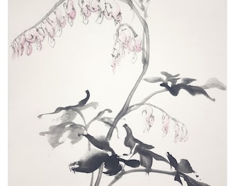 森川水墨画：墨絵風景画 - Etsy 日本
