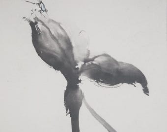 Original drangonfly Sumi e Painting: Chinese Brush Painting, Japanese Ink Art, Watercolour, Home Decor, Minimalist Wall art