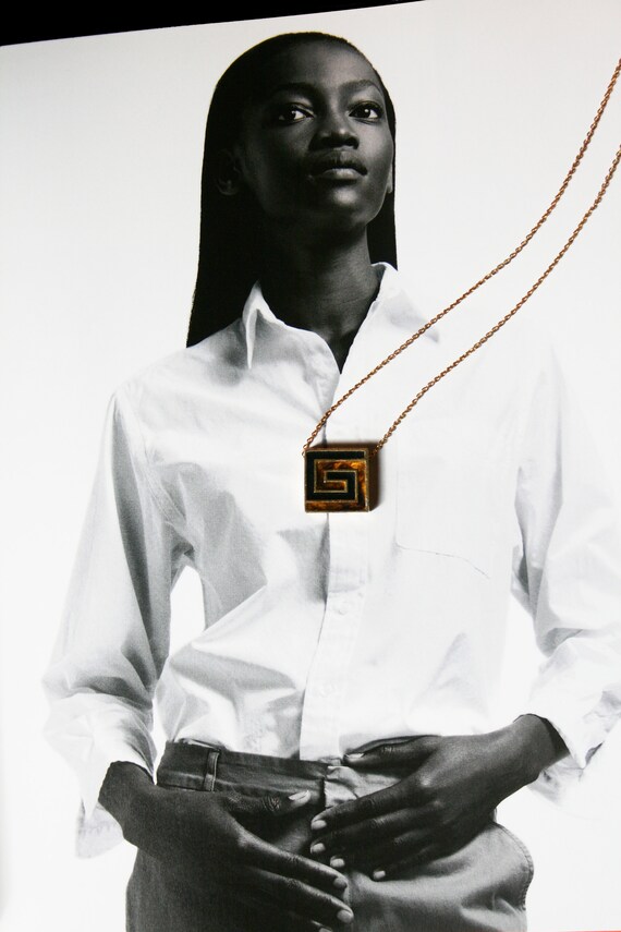 Givenchy delicate monogram pendant necklace origi… - image 5