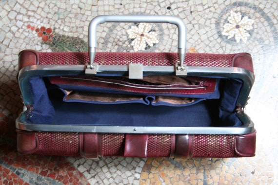 Handbag original antique vintage 40's, 50s metal … - image 9