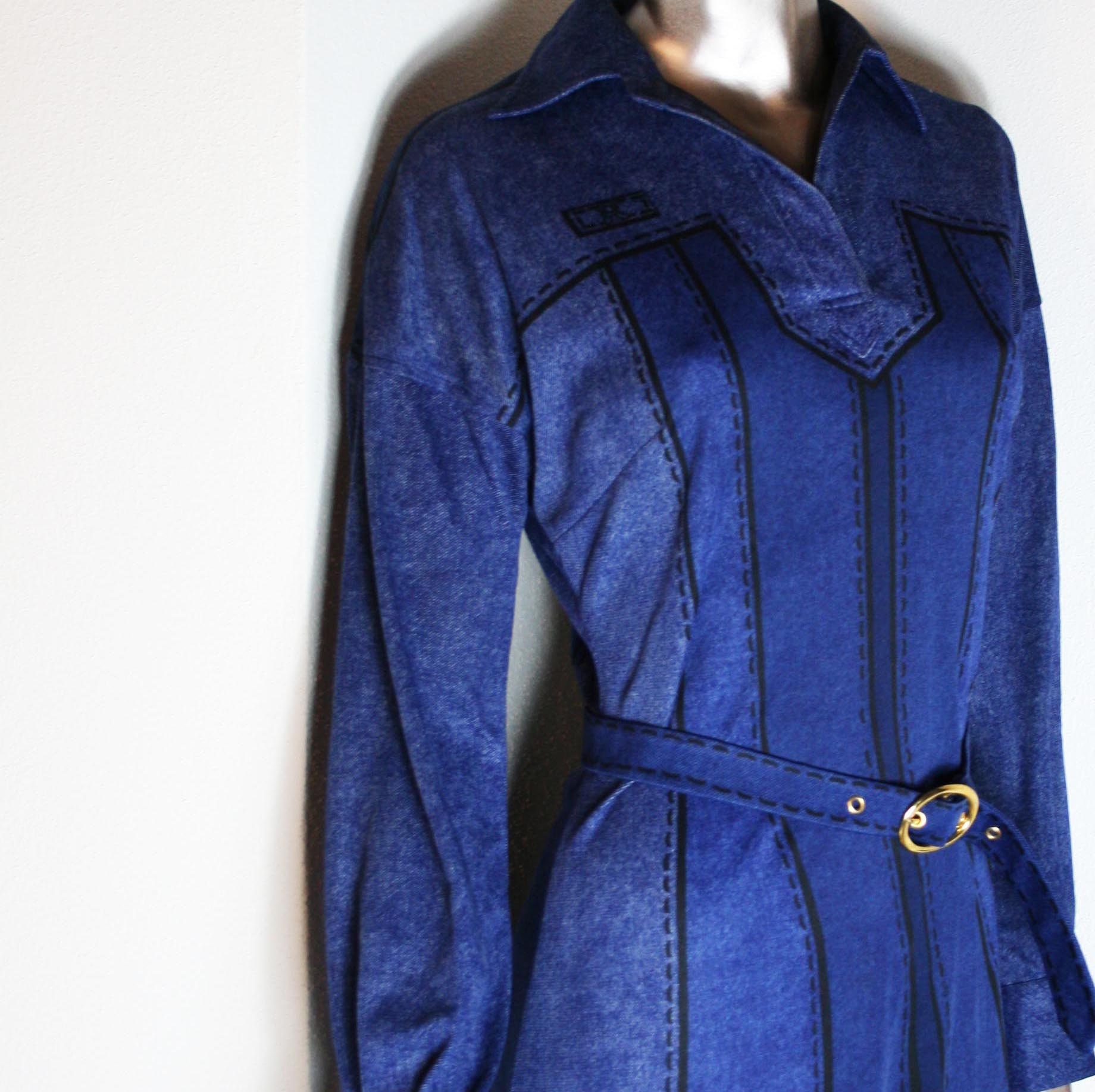 Roberta Di Camerino Original Vintage 79 Dress Trompe L'oeil