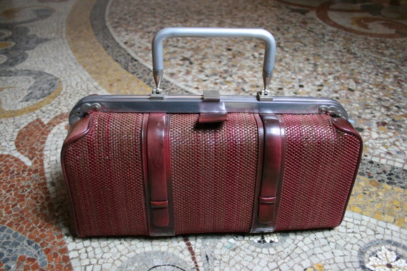 Handbag original antique vintage 40's, 50s metal … - image 2