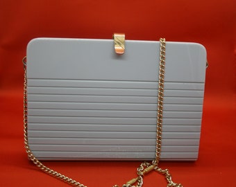 Vintage Bakelite Handbag original 50s grey brass chain rarity bag