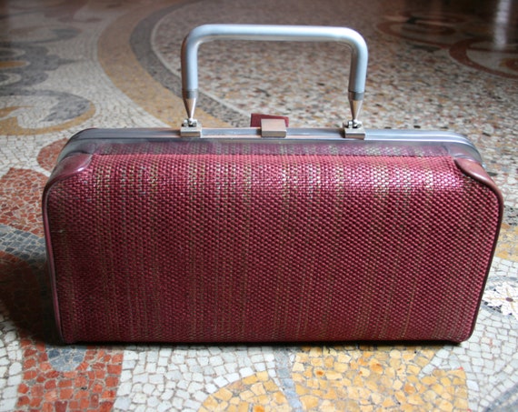 Handbag original antique vintage 40's, 50s metal … - image 5