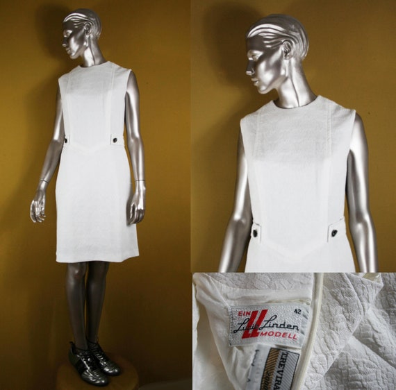 Lucie Linden vintage dress white, made in germany… - image 1