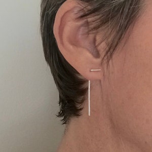 Sterling silver line earrings clearance