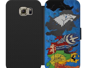 Game of thrones westeros houses map flip wallet phone case for iphone 4 5 6 7, Samsung s2 s3 s4 s5 s6 s7 s8 S9 S9 plus