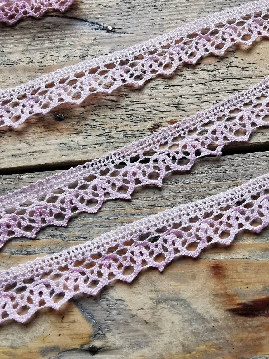 Pink Cotton lace trim crochet lace trim 1.9cm Etsy