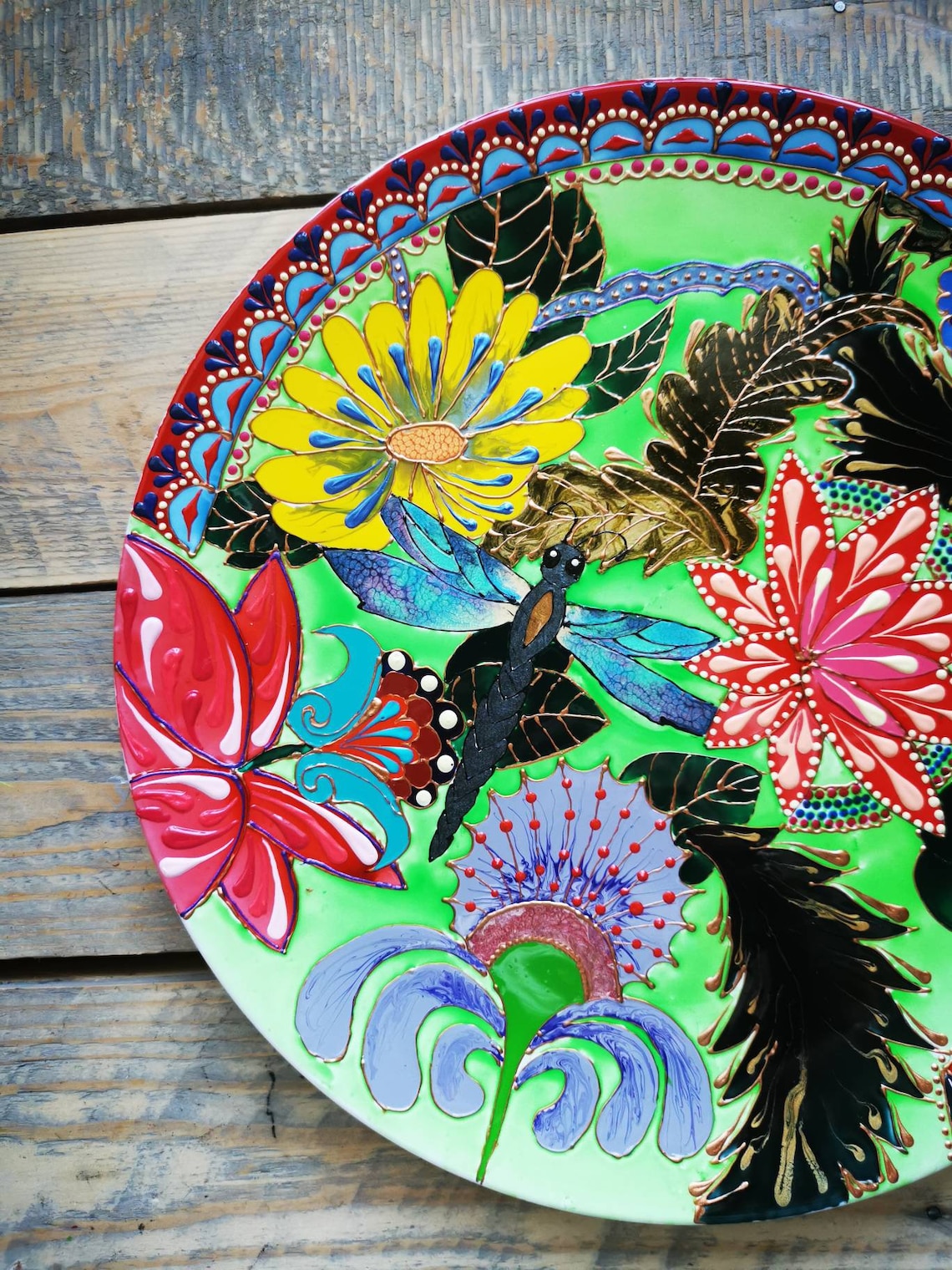 Decorative Hand Painted Ceramic Plates. Home Decor Wall Art. Etsy UK