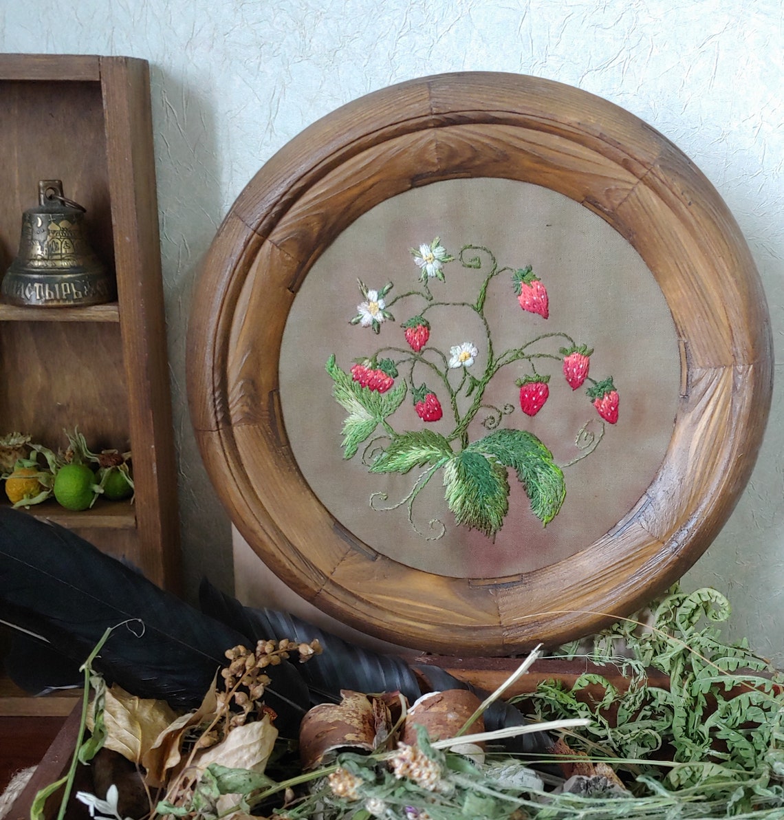 Cottagecore home decor/ Cottagecore wall decor/Embroidered | Etsy