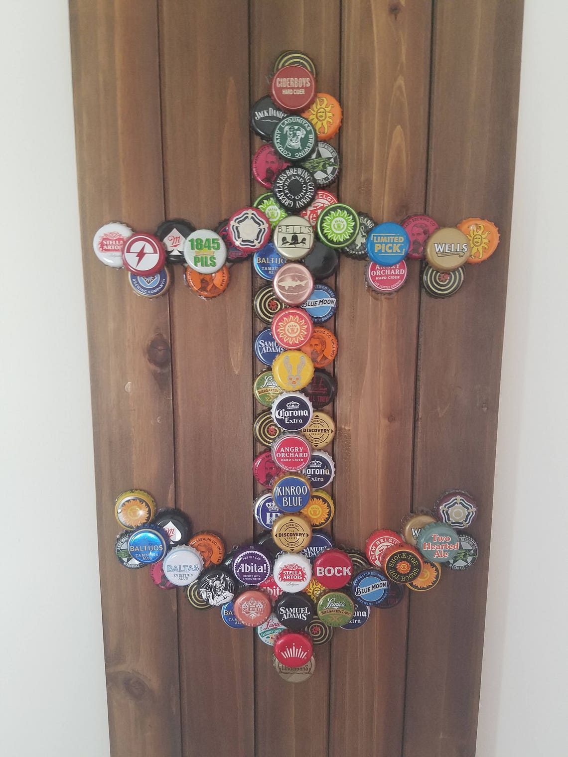 Wood Mounted Bottle Cap Anchor Etsy
