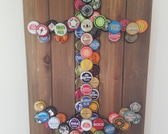 Wood Mounted Bottle Cap Anchor