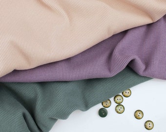 Fine Ribbed Cotton Jersey Soft Stretch Knitted OEKO-TEX Dressmaking Women Fabric