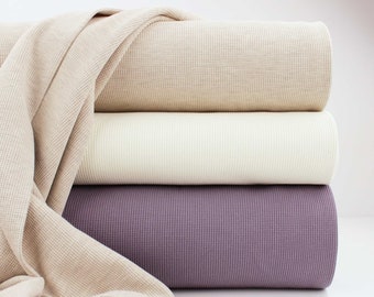 Small Waffle Cotton Jersey Knit Soft Stretch OEKO-TEX Dressmaking Texture Fabric