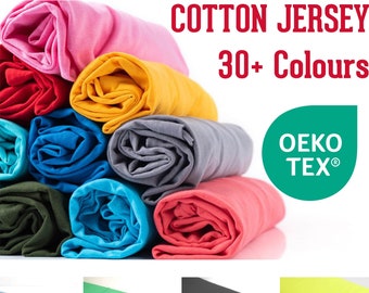 Cotton Jersey Plain Solid OEKO TEX Stretch Knit Dress Legging Colours Fabric Material