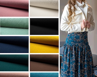 Boucle Luxury Knitted Curled Soft Sheep Wool Feel Fabric Material