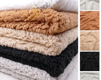 Sherpa Teddy Luxury Knitted Fur Super Soft Sheep Wool Feel Fabric Material