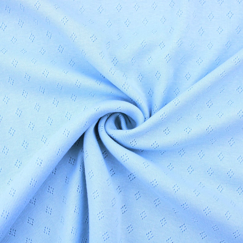 Pointelle Diamond Cotton Jersey Soft Stretch Light Knitted Kids Women Fabric